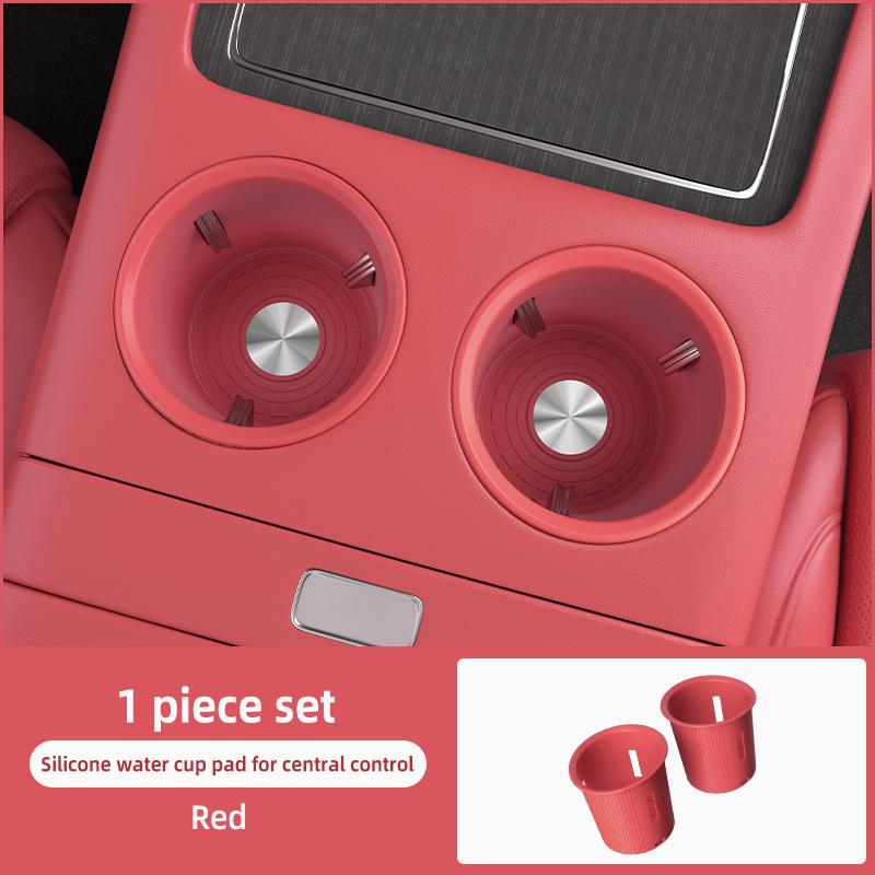 2Pcs Custom Soft Silicone Cup Holder Mats for AITO M8 5/6Seat 2025 Anti-Slip,Interior Center Console Cup Holders Easy to Clean