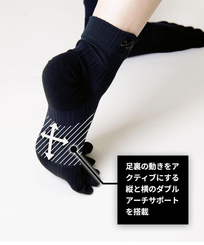 Socks Worn by Shohei Ohtani In Photo Ankle Support Short BCR610 LG L CW-X/Wacoal Five-Toe [Unisex] [Model Shoots]