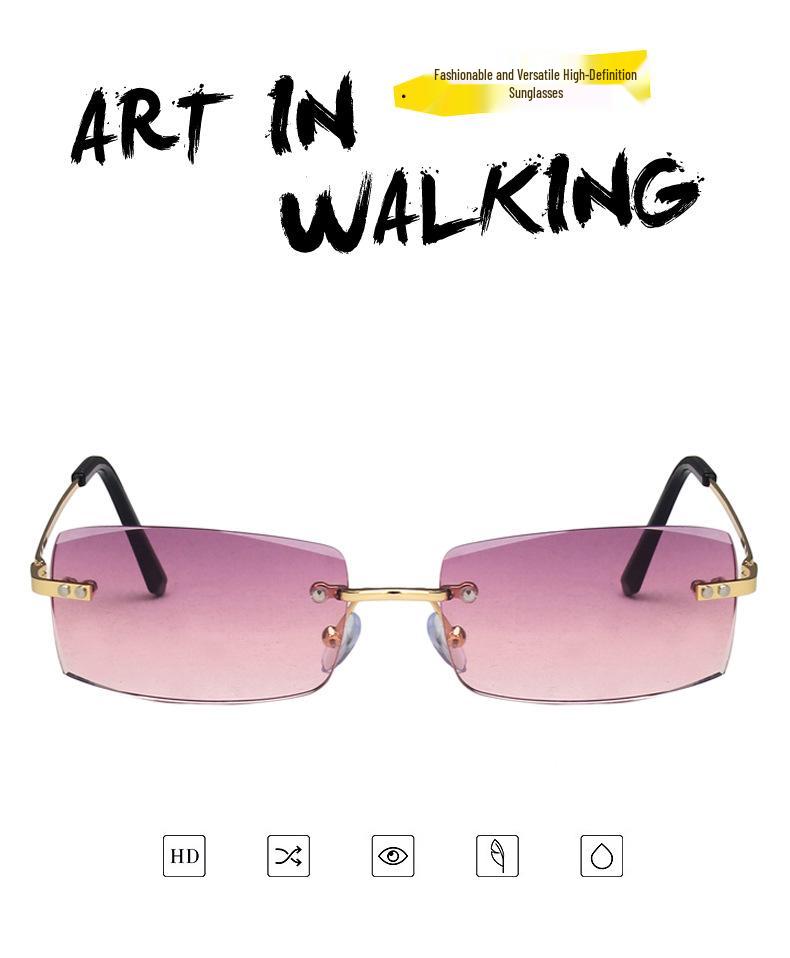 Kedun Frameless Sunglasses: Stylish 2021 Trend, Euro-American Fashion for Women