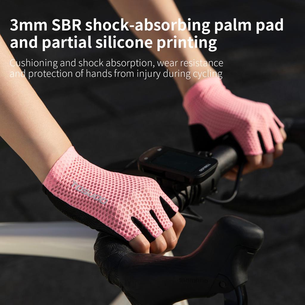 TOSUOD Cycling Gloves Road & Mountain Bike Gloves Summer Non-Slip Breathable Half-Finger Gloves Unisex less