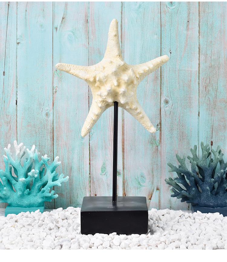 Ocean-Themed Mediterranean Decorations: Starfish, Seahorse, and Conch for Living Room or Restaurant