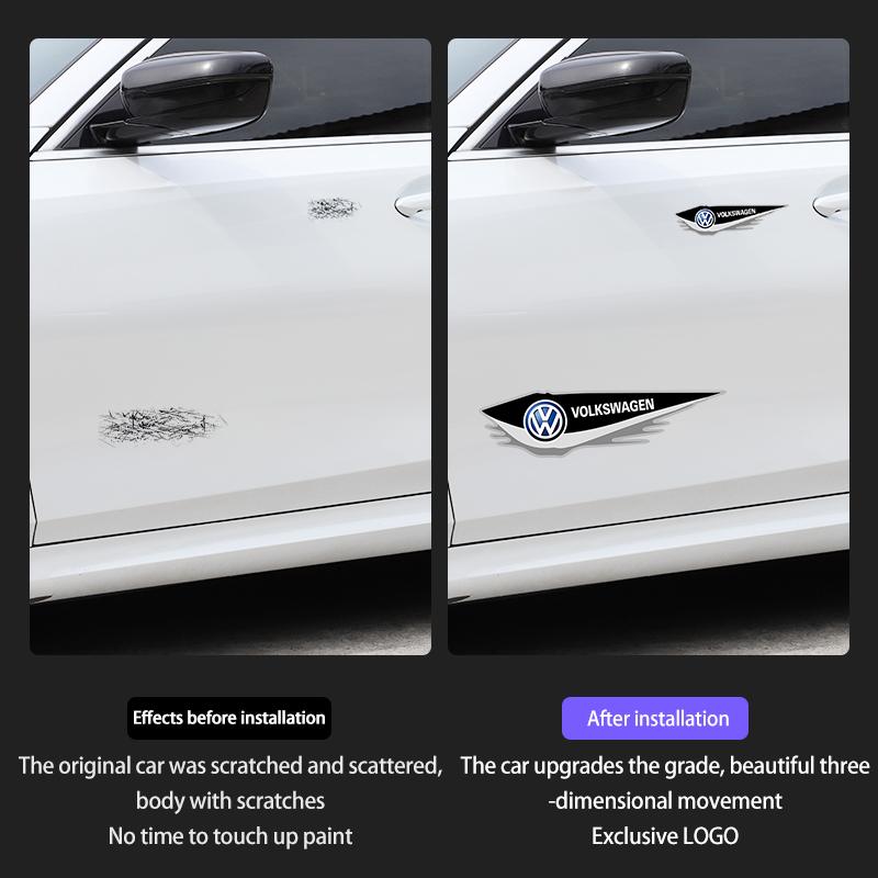 Heiß 4 Stück Styling Dekorative Aufkleber Autoaufkleber Zubehör für Volkswagen VW R-Line R GTI Polo T5 T-ROC Golf Passat Scirocco Je