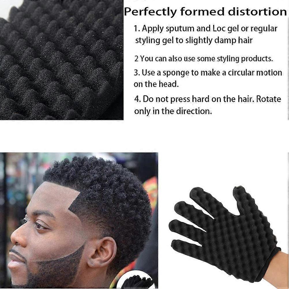 Hair Sponge Brush Hair Sponge Gloves,Curls Coil Magic Tool,New Double Side Two In One Magic Twist Hair Sponge Afro