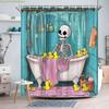 Lustiger Skelett-Duschvorhang für die Badewanne Maschinenwaschbar Ganzjahres-Wasserdicht Sichtschutz Cartoon-Design Humor Schnelle Montage