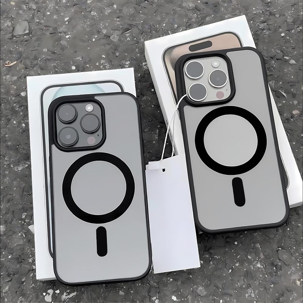 Luxury Magnetic Wireless Charge For Magsafe Case For iPhone 17 Pro Max 16 15 13 12 11 14 Pro Shockproof Bumper Transparent Cover