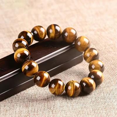 Pulseira de olho de tigre da moda para homens e mulheres, pingente de pedra natural, joias de cura, corda elástica de buda, pulseira de contas de cristal para casal