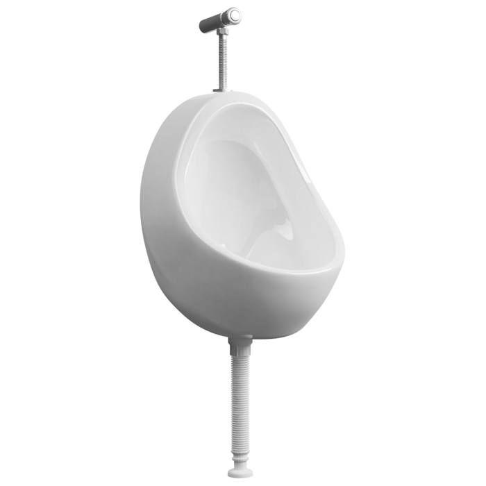 VidaXL Urinoir suspendu avec valve de chasse d'eau Céramique Blanc 143990