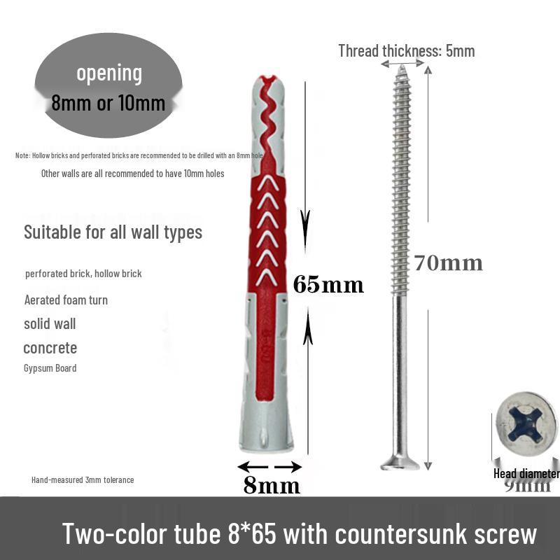 M10*50 Tetrahedron Plastic Expansion Tube for LCD TV Wall Mount & Outdoor AC Unit Bracket