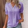Summer New Vacation Fashion Hollow Short-sleeved Women's Shirt