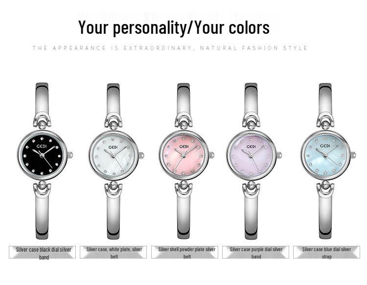 Gedi Elegant Korean Style Round Dial Bracelet Quartz Watch