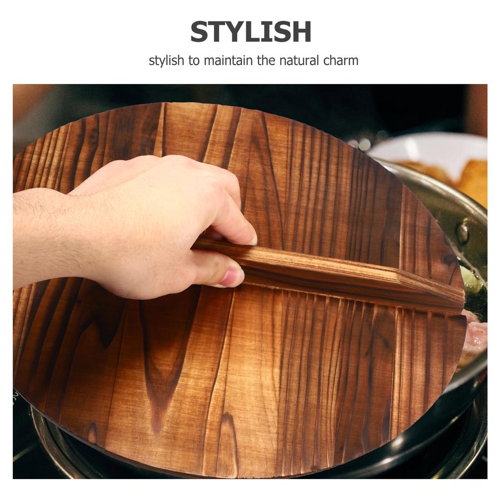 Work On Kitchen Gadget Wooden Protector Pot Cover Anti Oil Splashing Cooking Tool