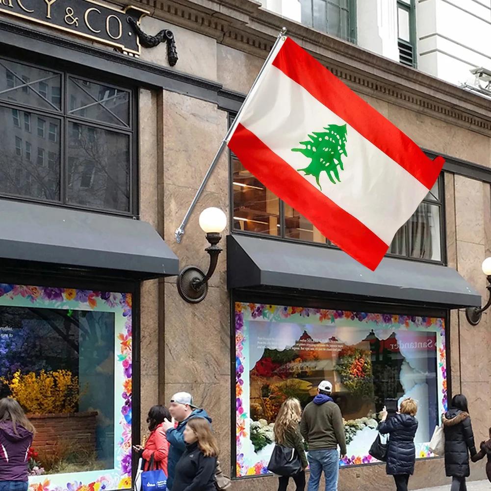 1-10 ks Dekorativní vlajka Libanon Světové vlajky zemí Polyester Vlajka Libanonské republiky Vnitřní Venkovní 90x150cm Vlajka k zavěšení