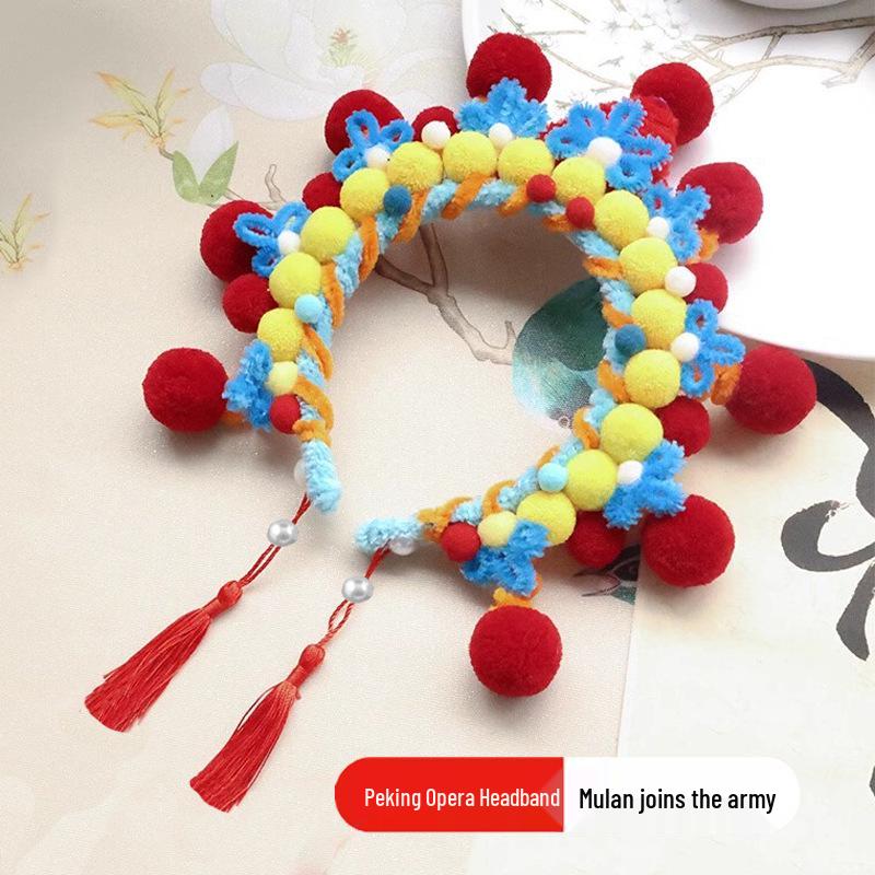 DIY Peking Opera Headband & Hair Accessories Kit for Dragon Boat Festival Team-Building Activity