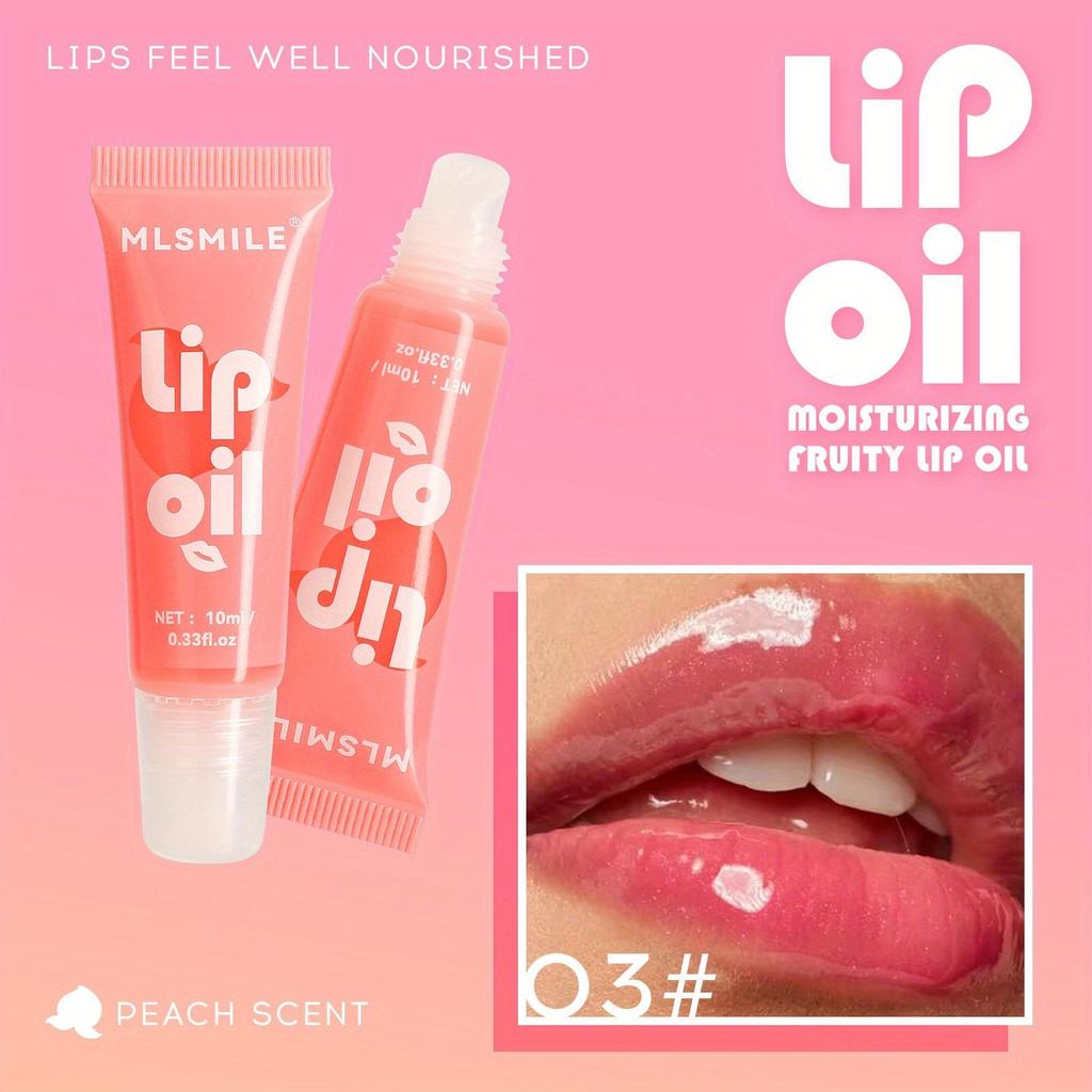 6 Colors Strawberry Fruit Lip Gloss Lip Balm Lip Oil Hydrating Moisturizing Mirror Liquid Lipstick Color Changing Lip Glaze