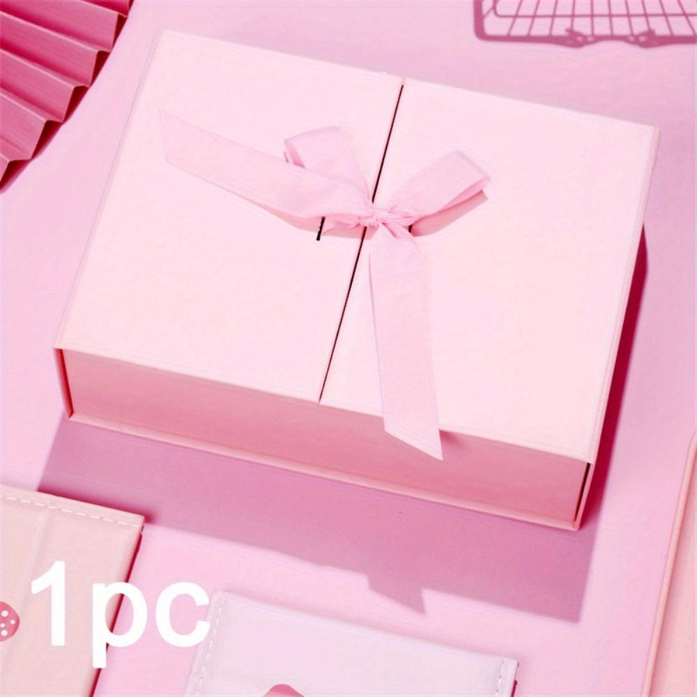1pc Gift Boxes with Lids Double-door Gift Box with Ribbon Folding Boxes Pull Out Treat Boxes Party Favor Boxes Gift Wrap Box Bridesmaid Proposal Box