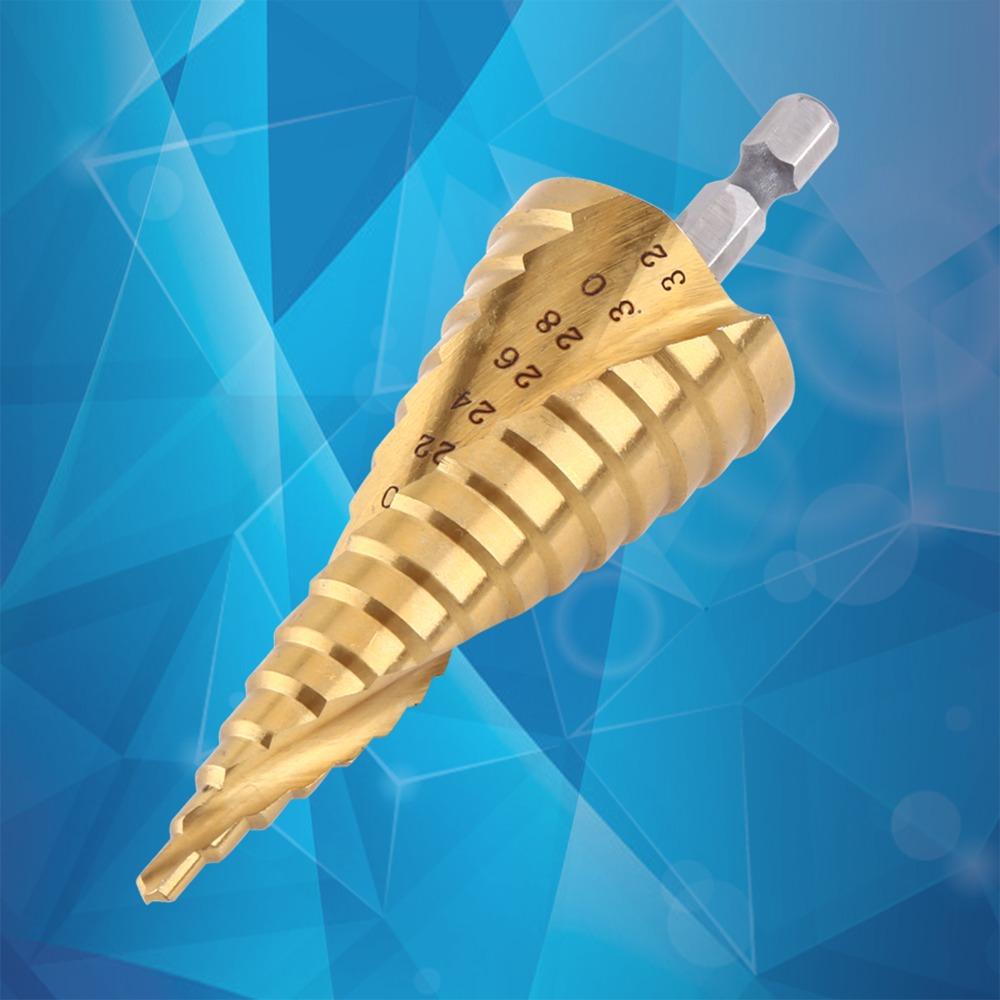 Hex Shank Step Drill Bit Titanium Coated Titanium Coated Drill Bit  Drilling Wood