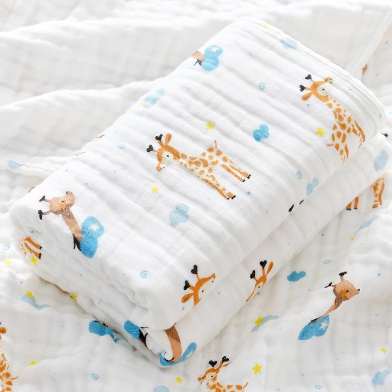 High-Density Six-Layer Pure Cotton Baby Bath Towel and Swaddling Blanket for Newborns and Children