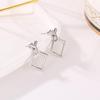 Fashion Personality, Wild Earrings, Minimalist Geometric Hollow Square Earrings Jewelry AVE