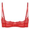 Female Lingerie Sheer Floral Lace 1/4 Cups Underwired Bra Underwear Hollow Out Bralette
