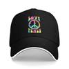 LOVE PEACE Print Baseball Caps Unisex Adjustable Sandwich Hat Vintage Outdoor Summer Travel Sun Cap Outlet
