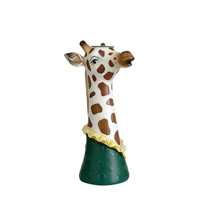 Giraffe Art Vases Decorative Flower Vases Animal Face Vases Table Ornament Modern Home Decors Gift for Women Girls