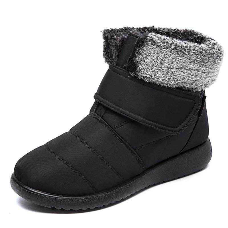 Damenstiefel Pelz Warme Stiefeletten für Schnee Wasserdicht Botas Mujer Winterstiefel Trend Bottines Damen Winterschuhe Frauen