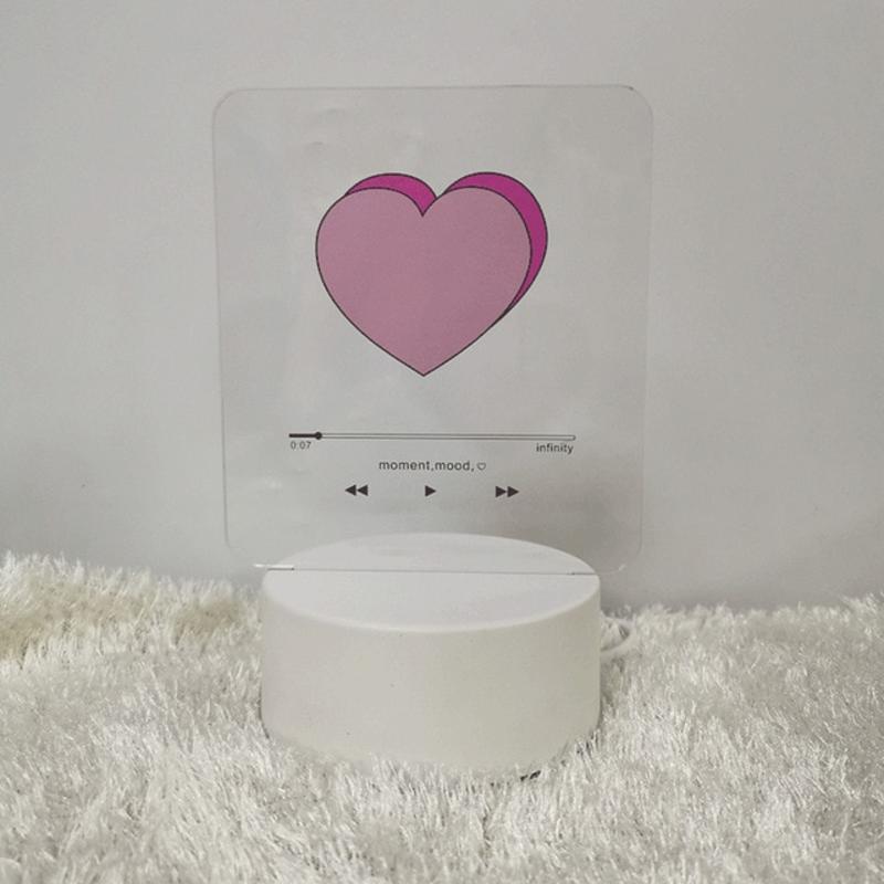 3D Isolator Heart Night Lamp Romantic Creative Bedroom USB Table Valentine'