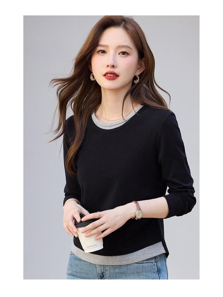 Women's Slim-Fit Long-Sleeve T-Shirt for Spring and Autumn 2026 - Versatile Base Layer or Outerwear.