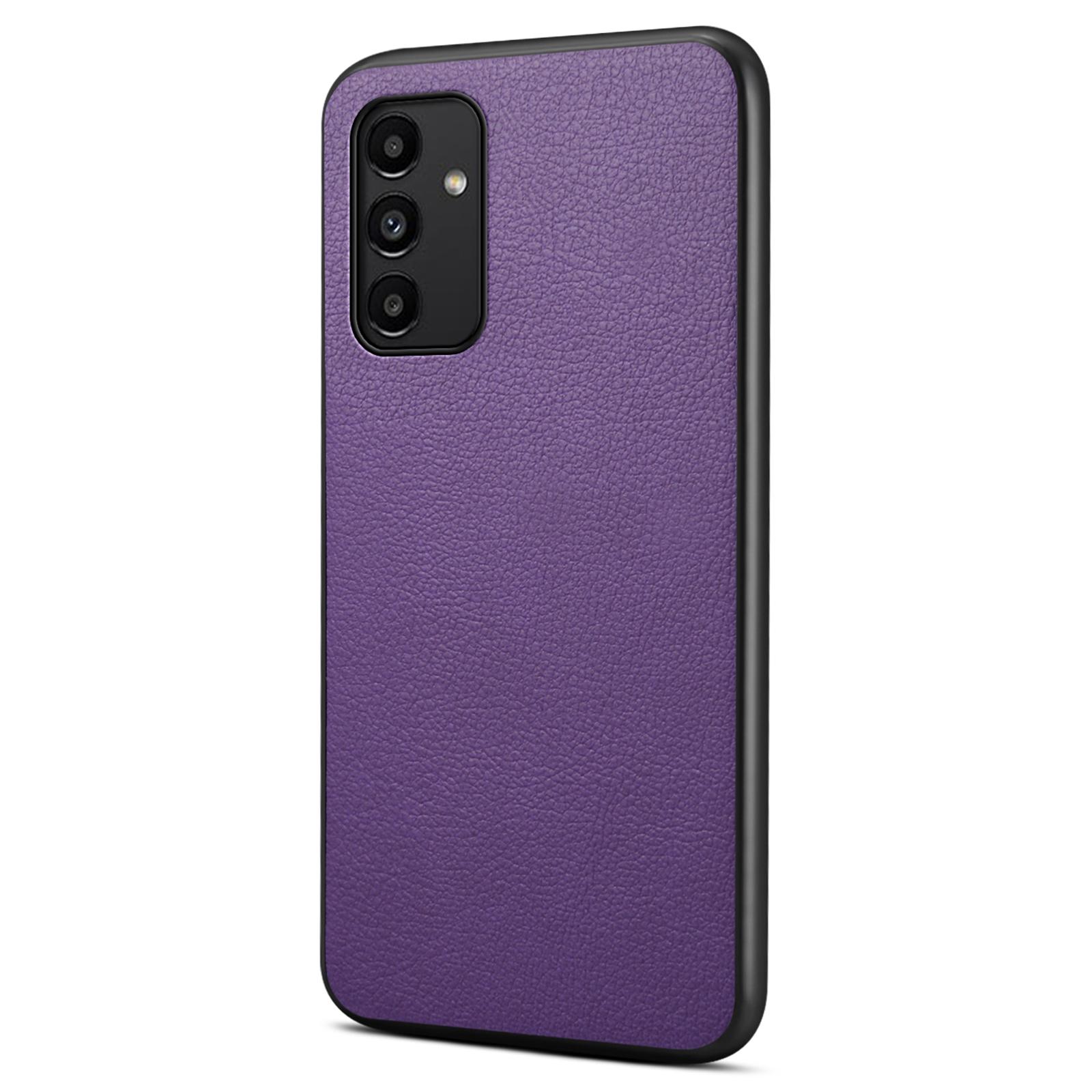 

For Samsung Galaxy A13 5G Case PU Leather Calf Texture Shockproof Protective Back Cover Purple