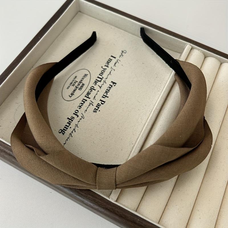 [Popular in Europe And America] Ins Style Easy Bow Headband, Full of Texture, Create a Delicate Shape, Easy Solid Color Bow Headband,