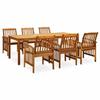 Garden Lounge Set - EXCLUSIVE HOUSE - 7 Pieces - Solid Acacia - Padded Cushions - Oiled Finish