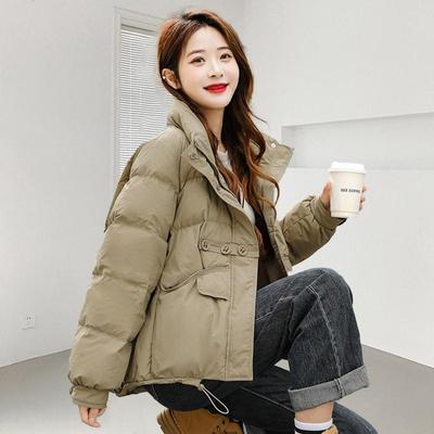 Down Jacket Short Autumn Winter Women's White Duck Down Jacket Stand Up Collar Coat