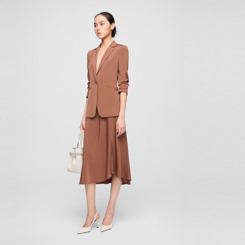 ELLASSAY Women's Mulberry Silk Single-Button Blazer