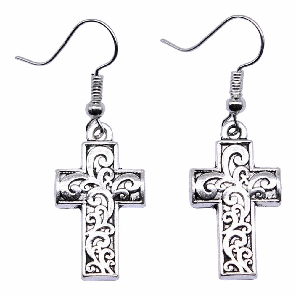 Cross Dangle Earrings Minimalist Gothic Christian Symbol Drop Earrings Girl Jewelry