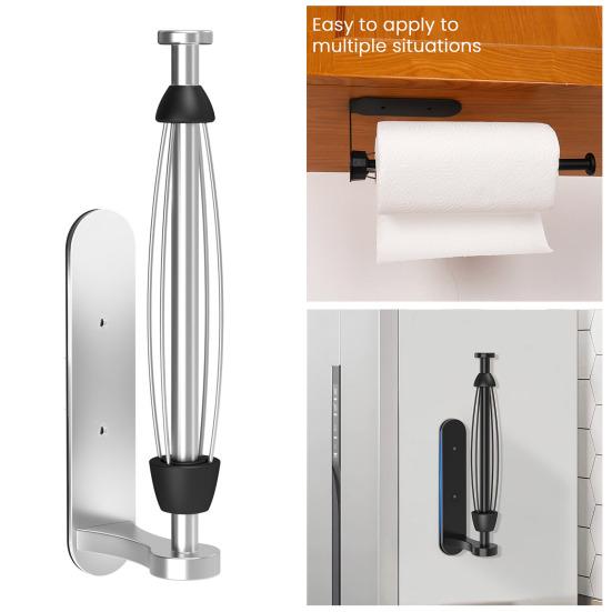 Wall-Mounted Paper Roll Holder Strong Load-bearing Waterproof Simple Installation Self-Adhesive Tissue Rack Paper Towel Holder