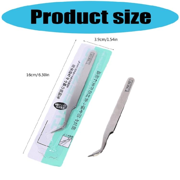 2Pcs Multipurpose Bent Tip Tweezers Stainless Steel Tweezers for Jewelry Making Electronics Repair Handmade Art Craft