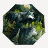 1pc Two Wolves In the Forest Automatic, Cute Cartoon Pattern, Portable Outdoor Umbrella, Perfect, Holiday Gift for fans.C037