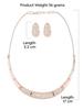 Rose Gold Cubic Zirconia Party Bling Necklace & Earring Set For Women