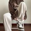American Hong Kong Style Men's Casual Pants Autumn Winter Loose Straight Leg Trousers Wide Leg Sports Long Trousers