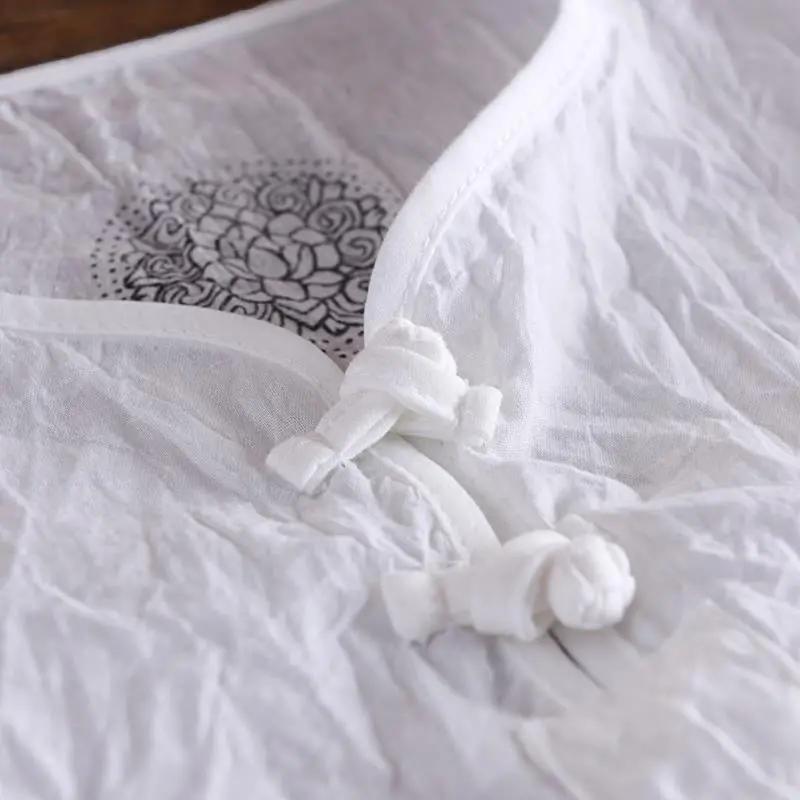 Men's Summer Plus Size Loose Short Sleeve T-Shirt Casual Chinese Style Plate Button Thin Tops