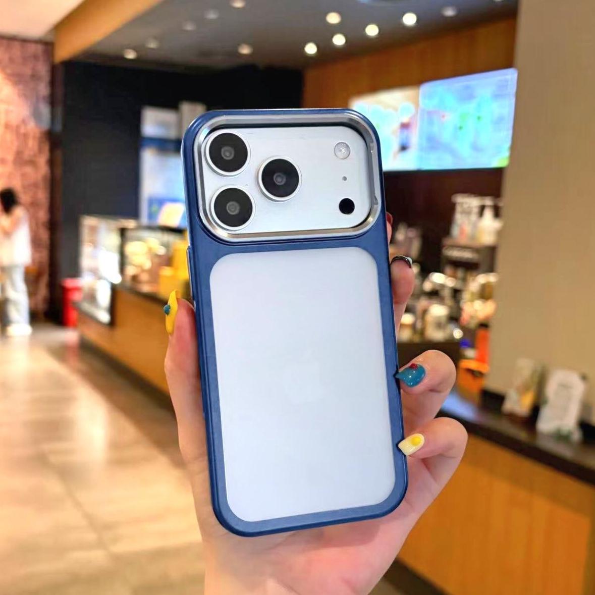 

New Matte Transparent Phone Case for IPhone 17 17Pro 17 Air 17 Pro Max Plating Frame Metal Lens Border Anti-fall PC Hard Cover iPhone17 Pro