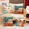 Washable Zippered Pillow Cases Fall Thanksgiving Throw Covers, Pumpkin Maple Leaf Cushion Cases, Autumn Harvest Decorative Covers for Sofa Couch