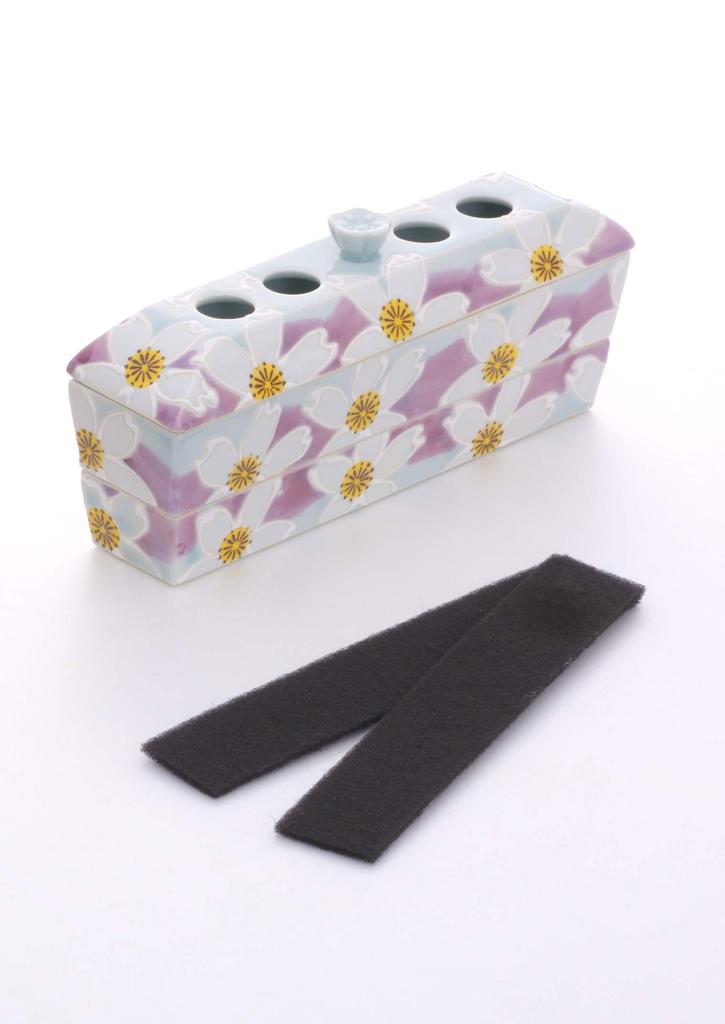 Dan Pottery Incense Holder, Incense Case, Incense Stand, Horizontal Stand for Buddhist Altars, Arita Ware Incense Burner Plate, Ichinenka (2-Tier),