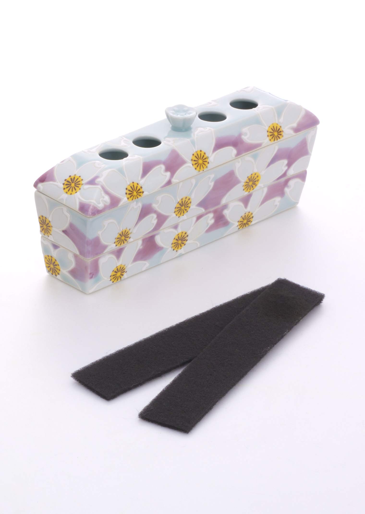 

Dan Pottery Incense Holder, Incense Case, Incense Stand, Horizontal Stand for Buddhist Altars, Arita Ware Incense Burner Plate, Ichinenka (2-Tier),