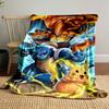 Three dynamic creatures with fire, water, and lightning-themed attacks. for all seasons blanket lunch break throw gift