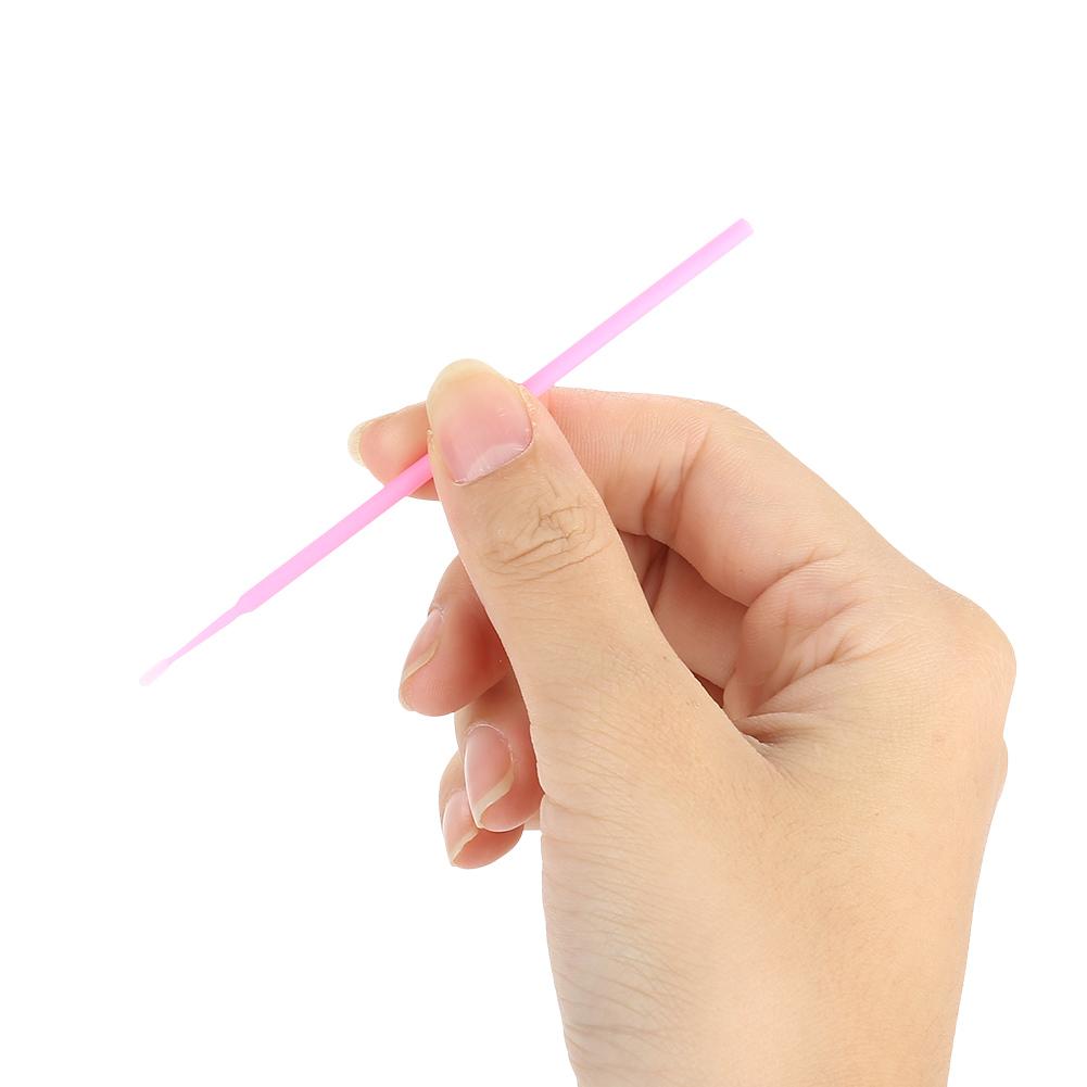 400pcs Disposable Cotton Stick Eyelash Cleaning Stick Micro Brush Cotton Swab Eyelashes Light