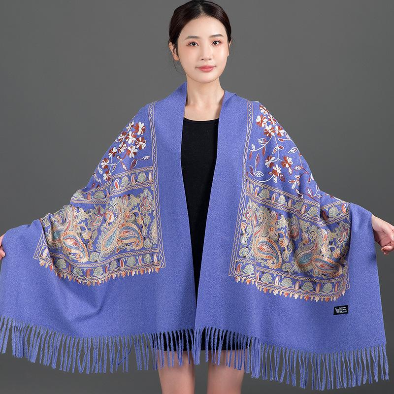 70 * 200cm Autumn And Winter New Women'S Solid Color Versatile Simple Tassel Imitation Cashmere Double-Sided Scarf Warm Scarf Atmosphere Shawl