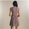 New French Retro Plaid Waist Skirt, European and American Temperament Strap Bow Fashion Dress