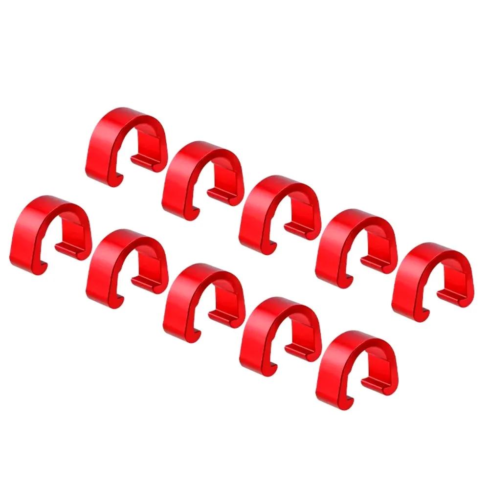 10Pcs MTB Bike Brake Cable/Derailleur Line Case Aluminum Alloy C-Shape Buckle Clasps Bicycle C Clips Outdoor Cycling Parts