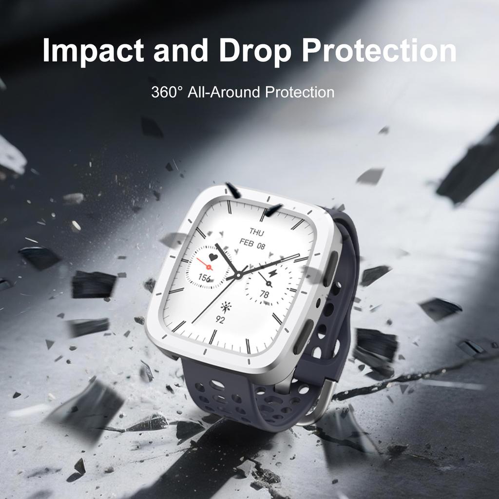 Für Amazfit Active 2 Square Smartwatch Metallgehäuse TPU Rückabdeckung Stoßfester Schutz Uhr Schutzhülle Rahmen